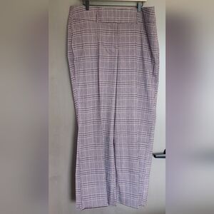 Lane Bryant Signature Fit High-Rise Wide Leg Purple Plaid Pant - Size 16